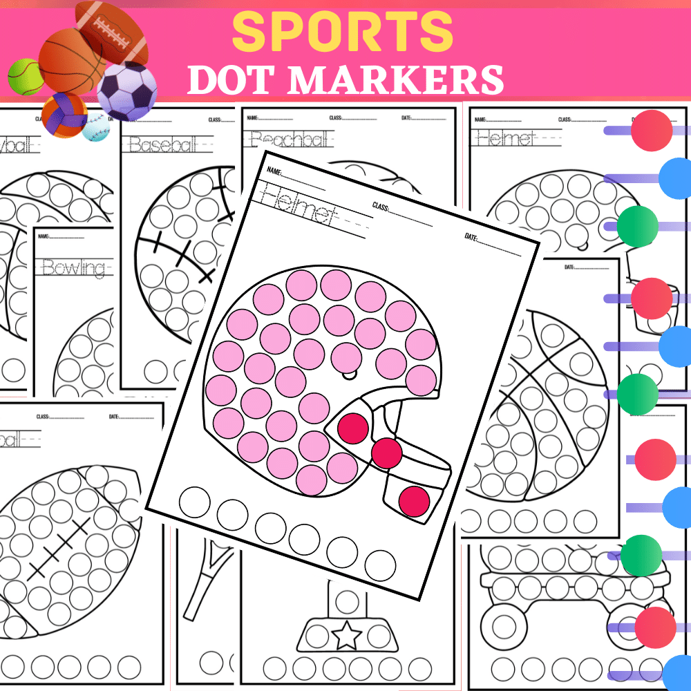 Sport Coloring Pages Dot Markers Bingo Daubers For Kids Sport Day Activity Made By Teachers
