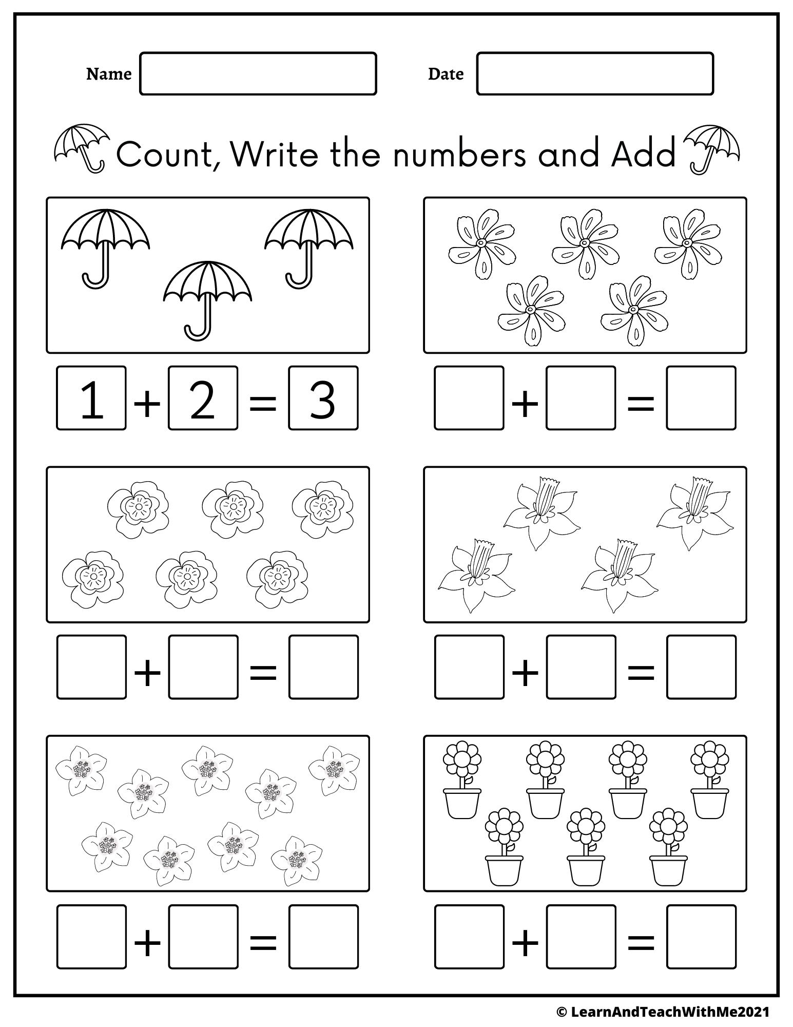 Spring Addition 1 10 Worksheets Made By Teachers