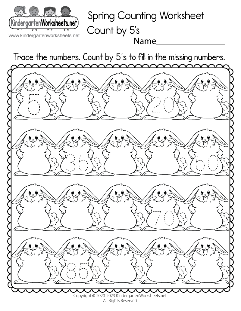 Spring Counting Worksheet Free Printable Digital PDF