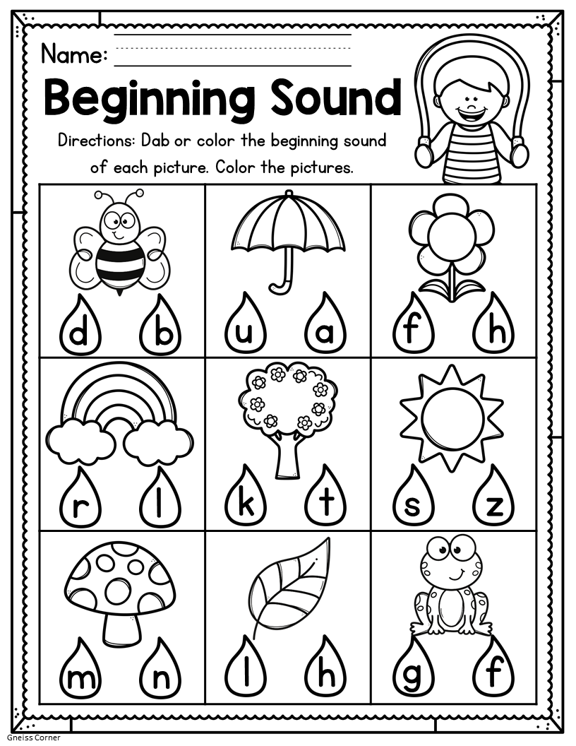 10 Printable Beginning Letters Worksheets For Kindergarten Preschool Homeschool Made By Teachers