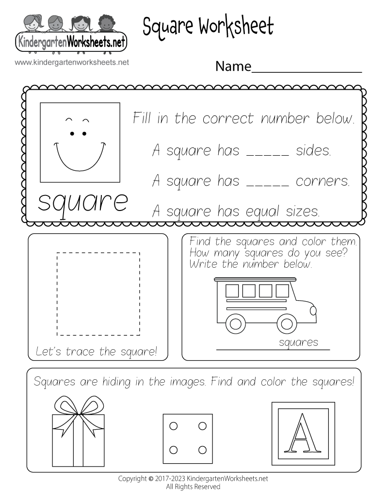 Tracing Square Shapes Worksheet For Kindergarten And Preschool Kids For Handwriting Practice And Educational Activities In A Printable Page Stock Vector Image Art Alamy