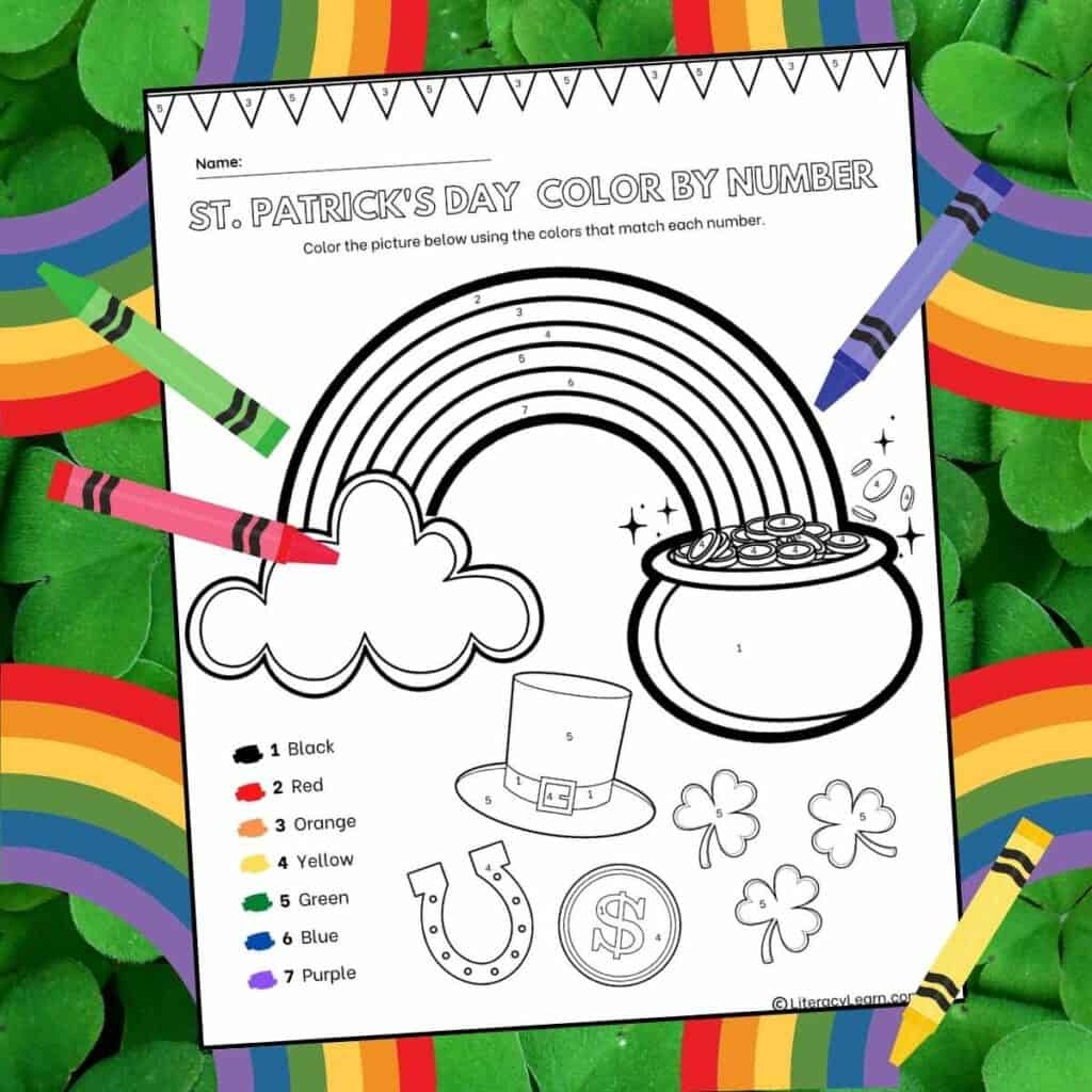 St Patrick S Day Color By Number Literacy Learn