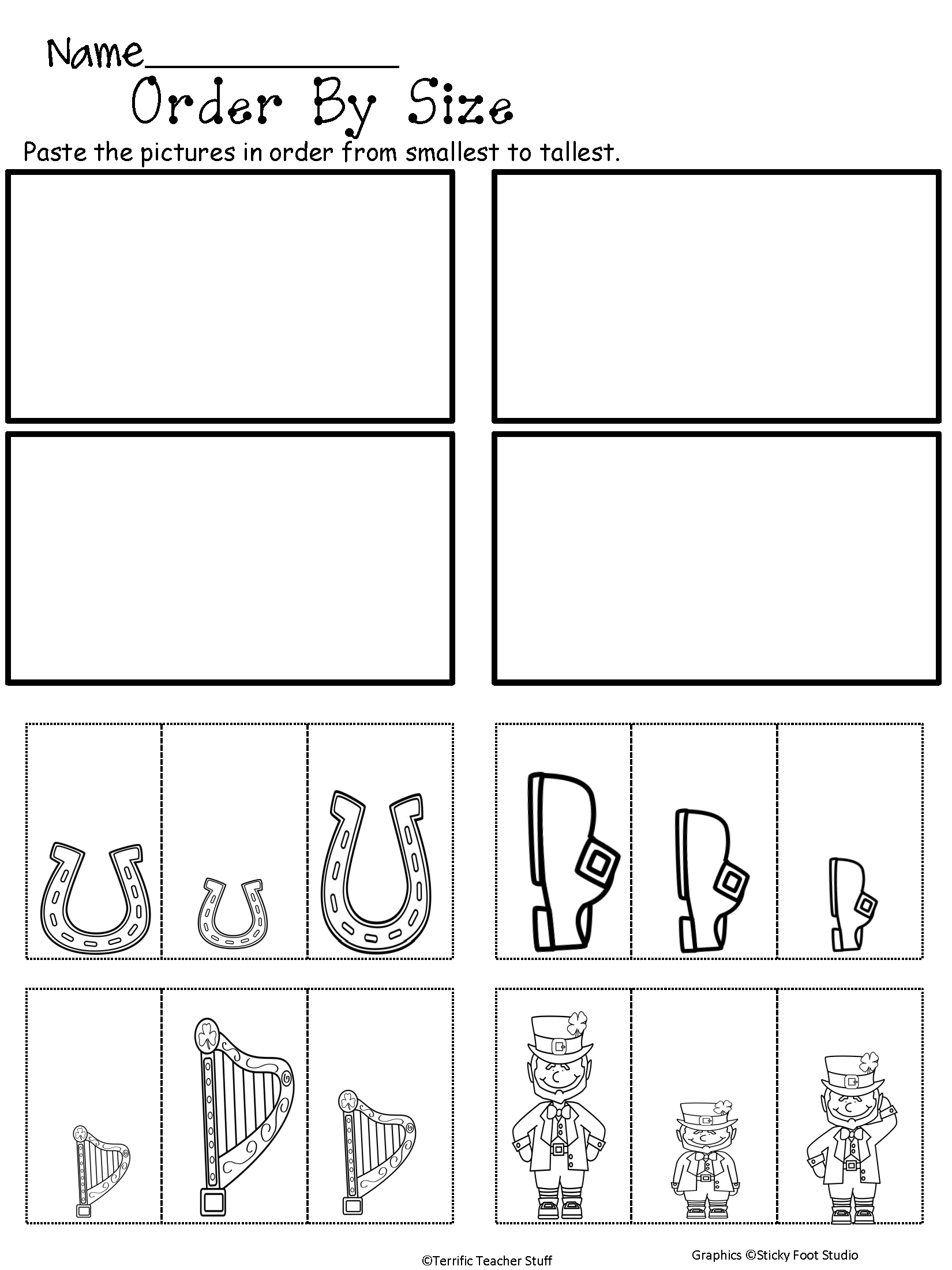St Patrick s Day Order By Size Worksheet Made By Teachers