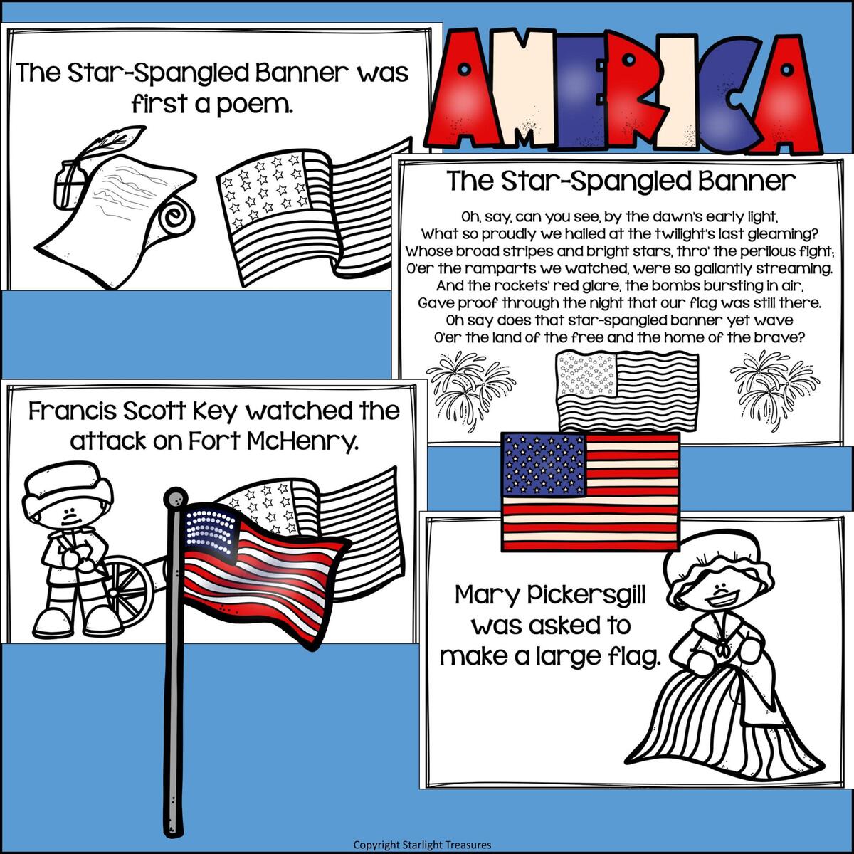 Star Spangled Banner Mini Book For Early Readers American Symbols Classful