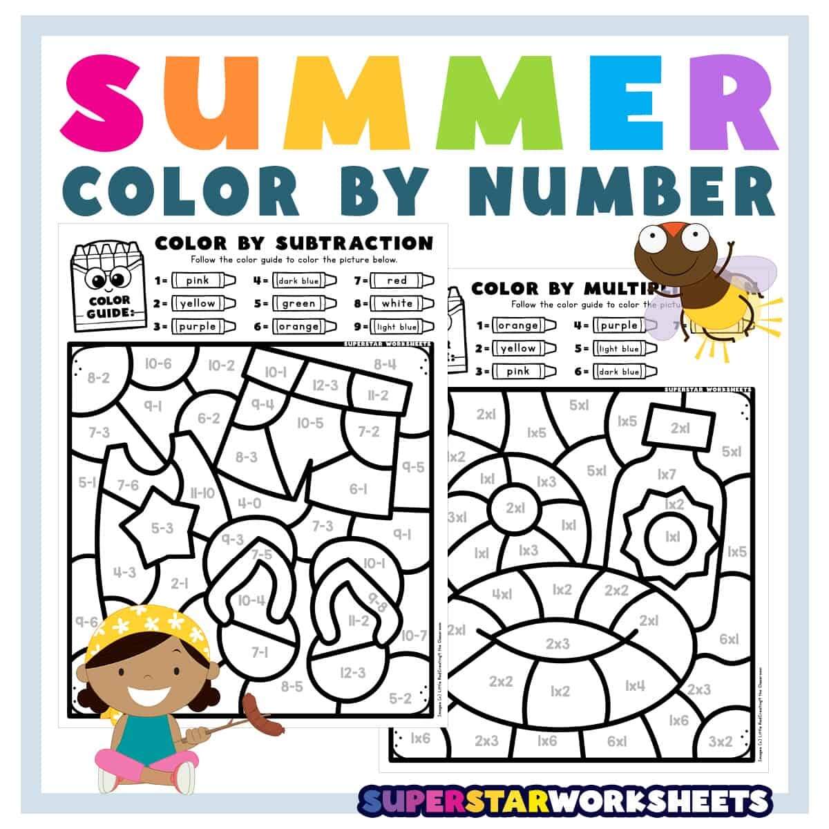 Summer Color By Number Addition And Subtraction My WordPress