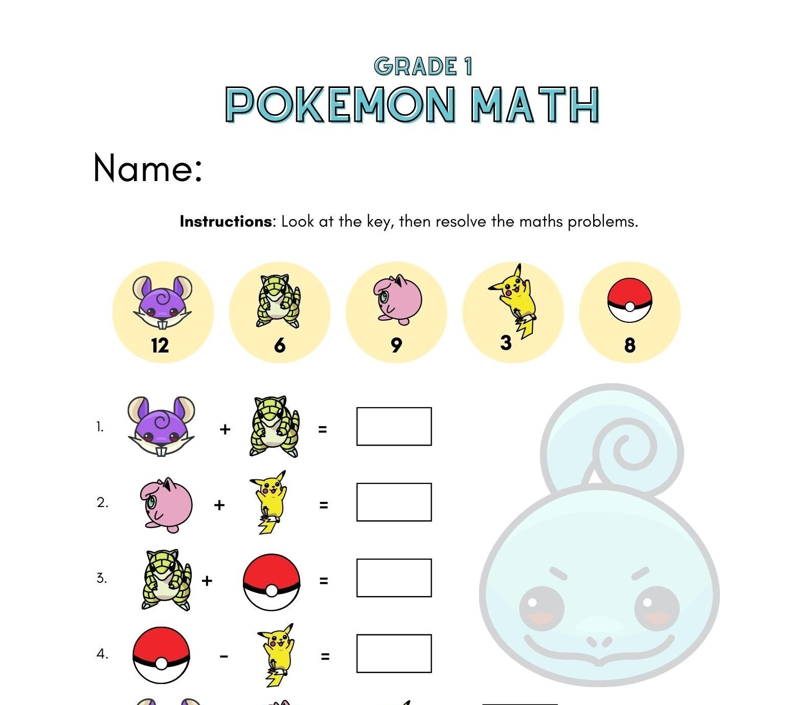 Teacher Supplies School Worksheet Pokemon Math Worksheet Bundle 1st Grade 9 Pages Teacher Lessons Fun Worksheet Etsy Denmark