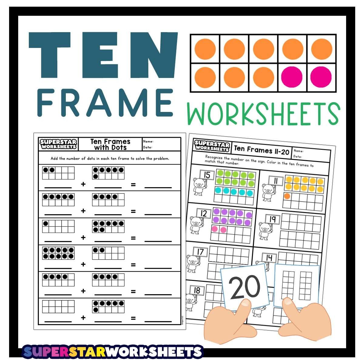 Printable Ten Frame Worksheets 1 10 By Teach Simple