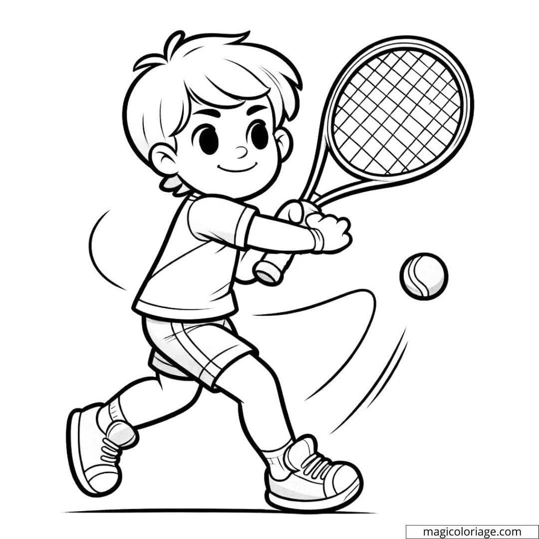 Tennis Player Coloring Page