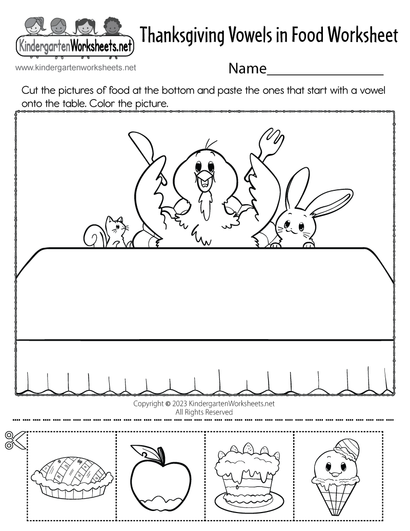 Free Preschool Thanksgiving Phonics Worksheet