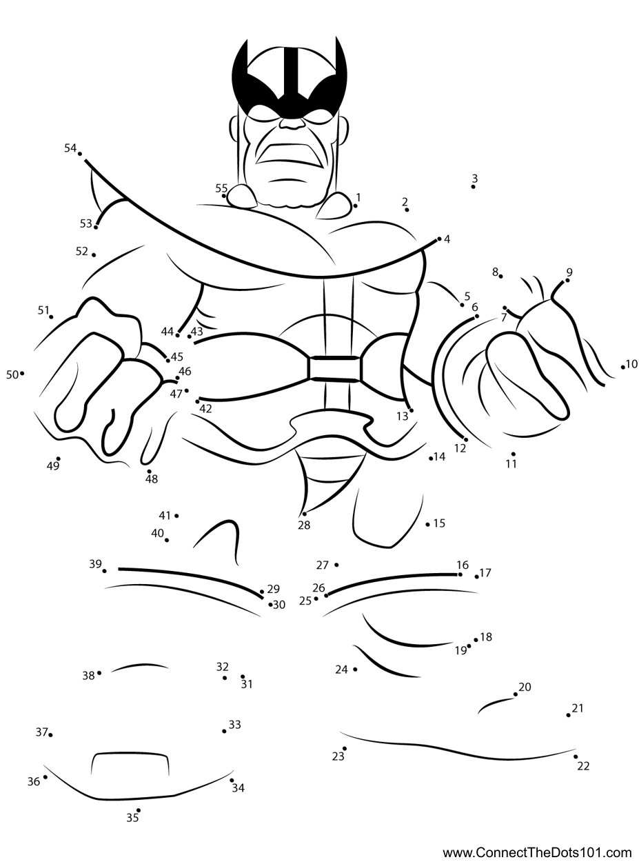 Thanos The Super Hero Squad Show Dot To Dot Printable Worksheet Connect The Dots