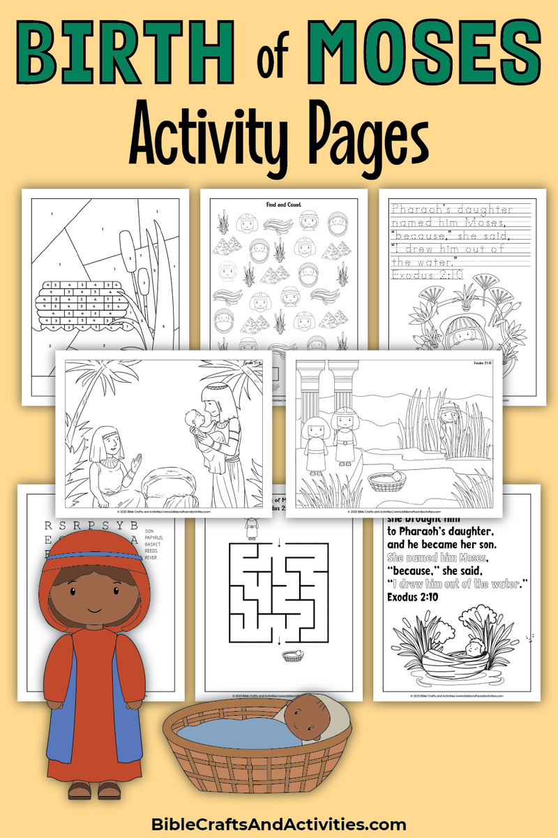 The Birth Of Moses Exodus 2 1 20 Bible Crafts And Activities