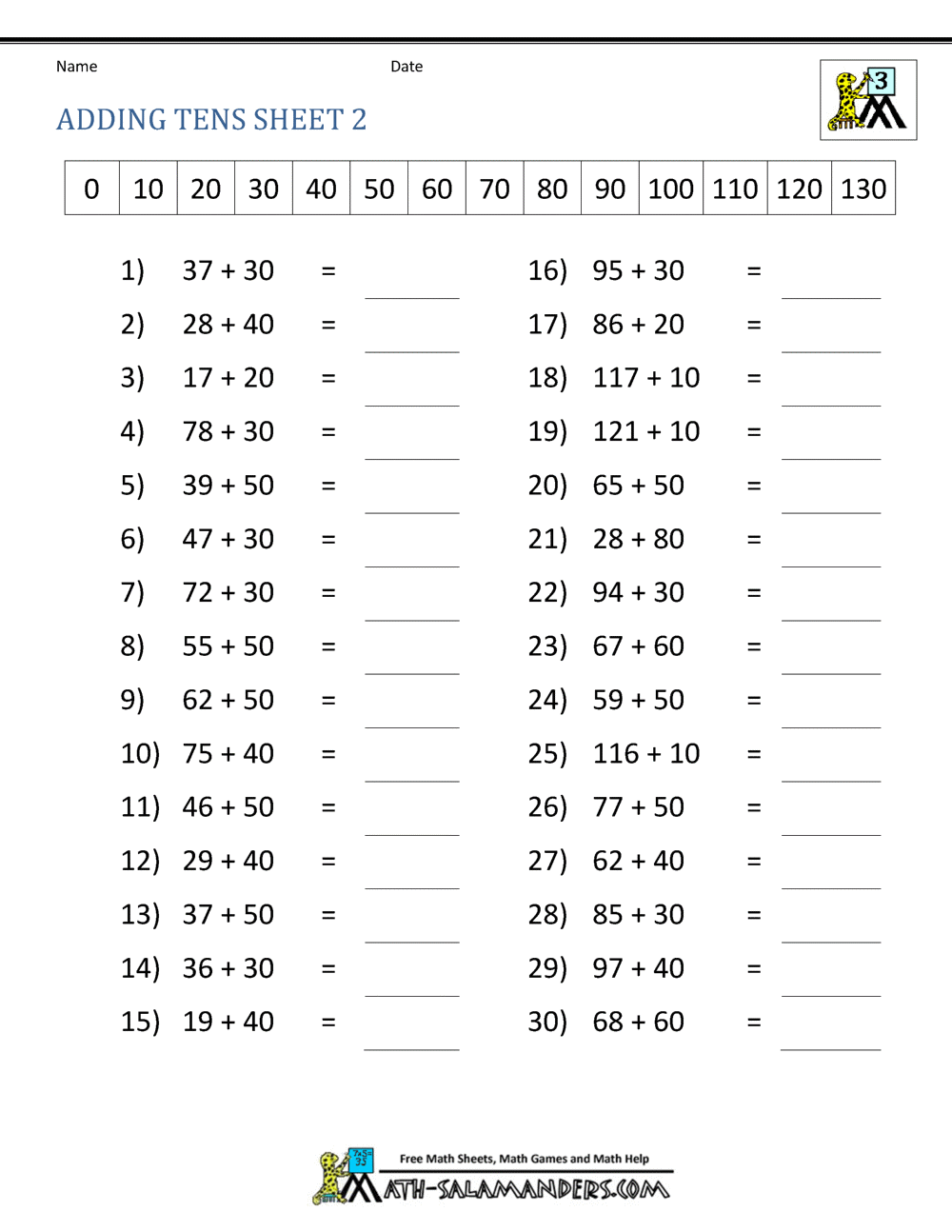 Third Grade Addition Worksheets Third Grade Addition Worksheets