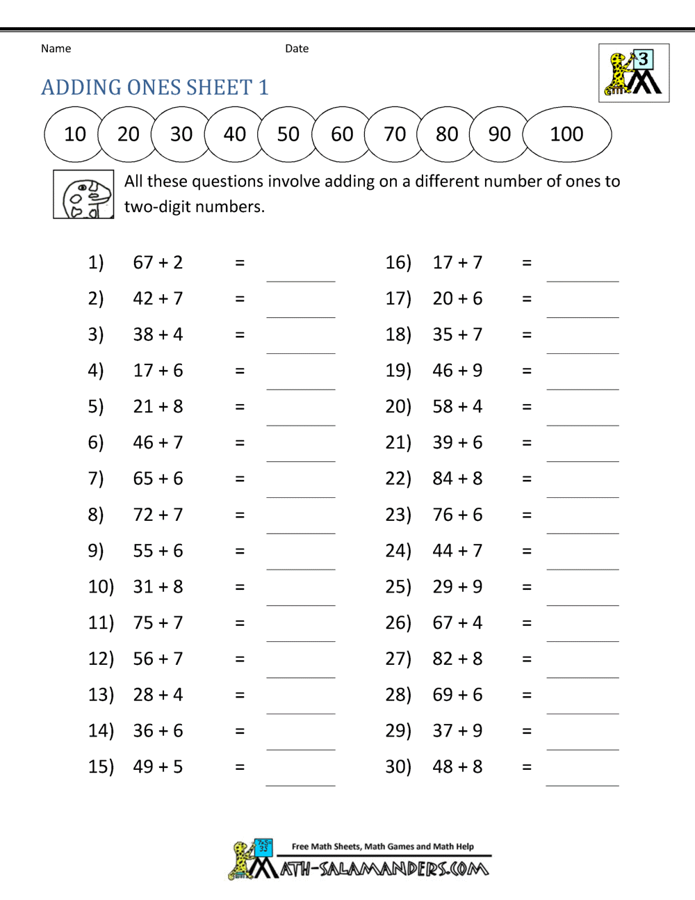 Third Grade Addition Worksheets Third Grade Addition Worksheets