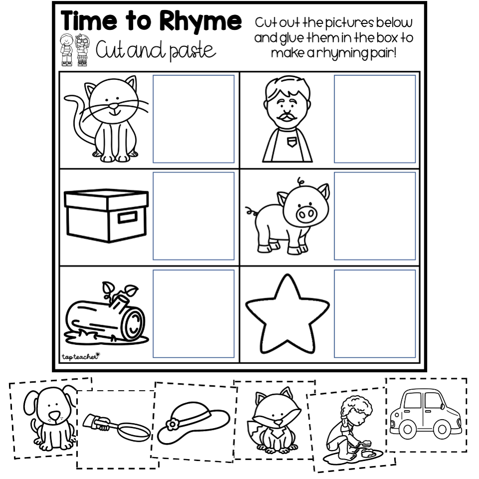 Matching Rhyming Words By PreKautism TPT