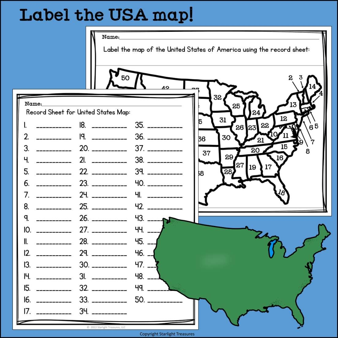 USA Label The Map Printable For Early Readers FREEBIE USA Map Activity Made By Teachers USA Label The Map Printable For Early Readers FREEBIE USA Map Activity Made By Teachers