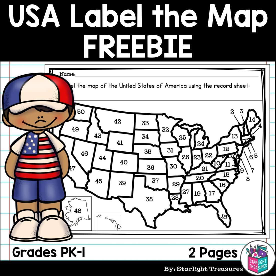 USA Label The Map Printable For Early Readers FREEBIE USA Map Activity Made By Teachers Printable Map Of The United States Mrs Merry