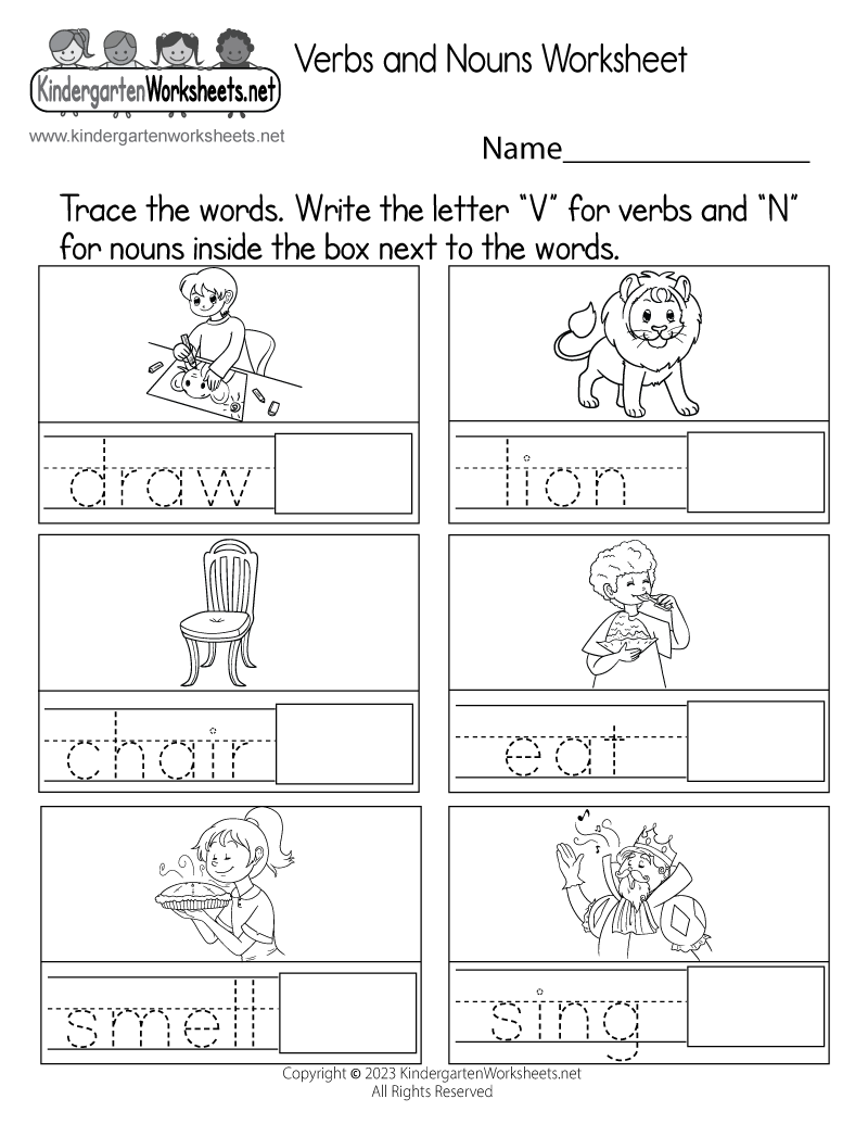 Noun And Verb Worksheet For Class 1 2 3 1st Grade Noun Verb Sentences Book Made By Teachers