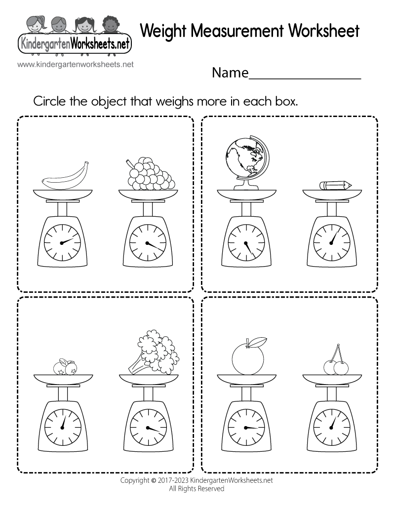 Weight Measurement Worksheet Free Printable Digital PDF