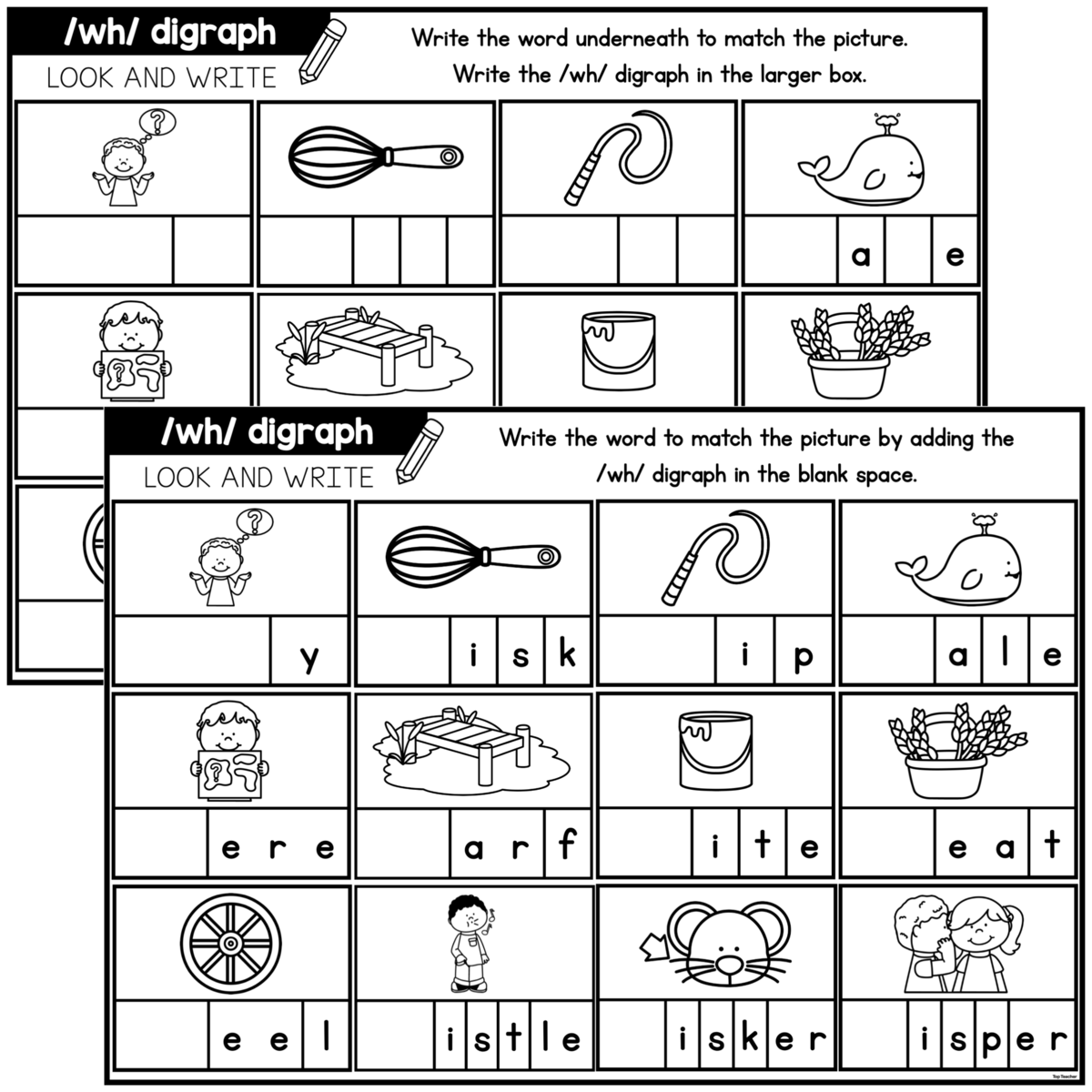 WH Digraph Look Write Worksheets Top Teacher WH Digraph Look Write Worksheets Top Teacher