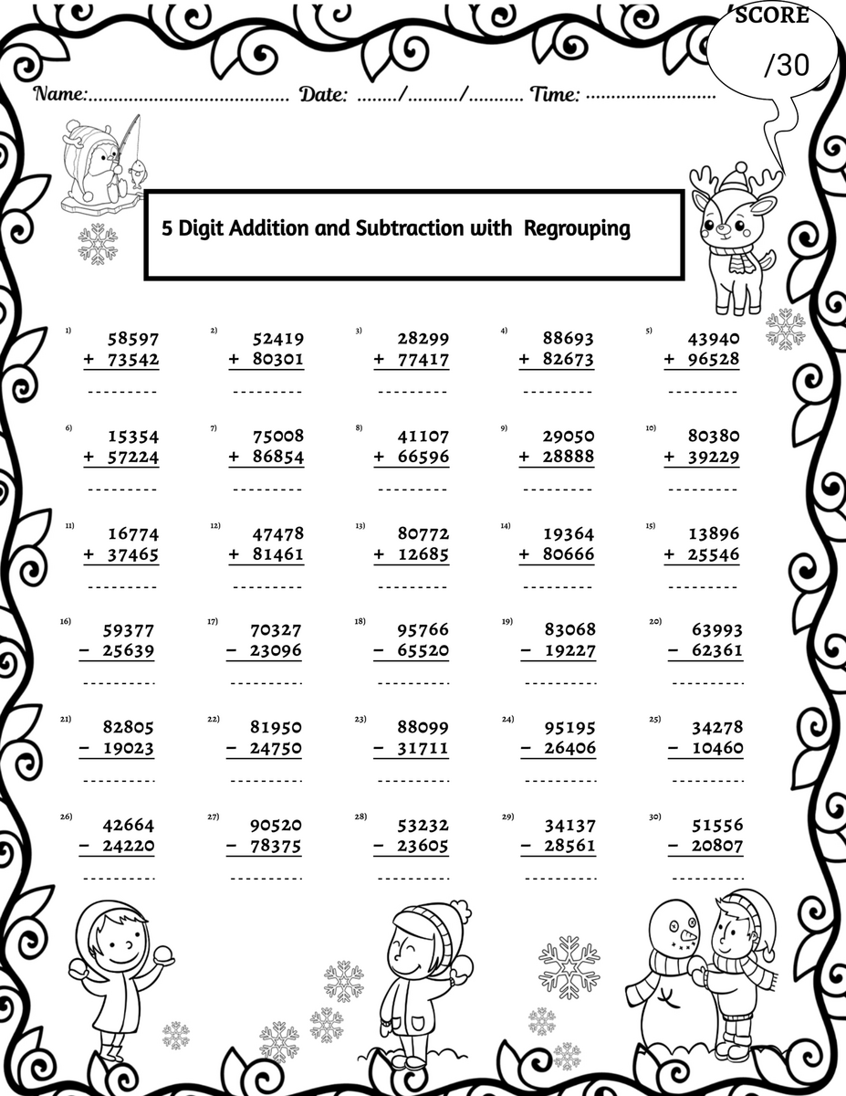 5th Grade Addition Worksheets
