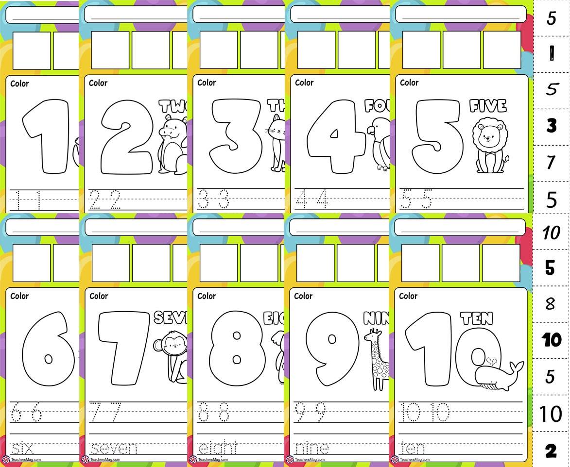 Worksheets For Kindergarten On The Numbers 1 To 10 TeachersMag